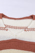 V-Neck Knitted Lantern Sleeve Pullover Sweater